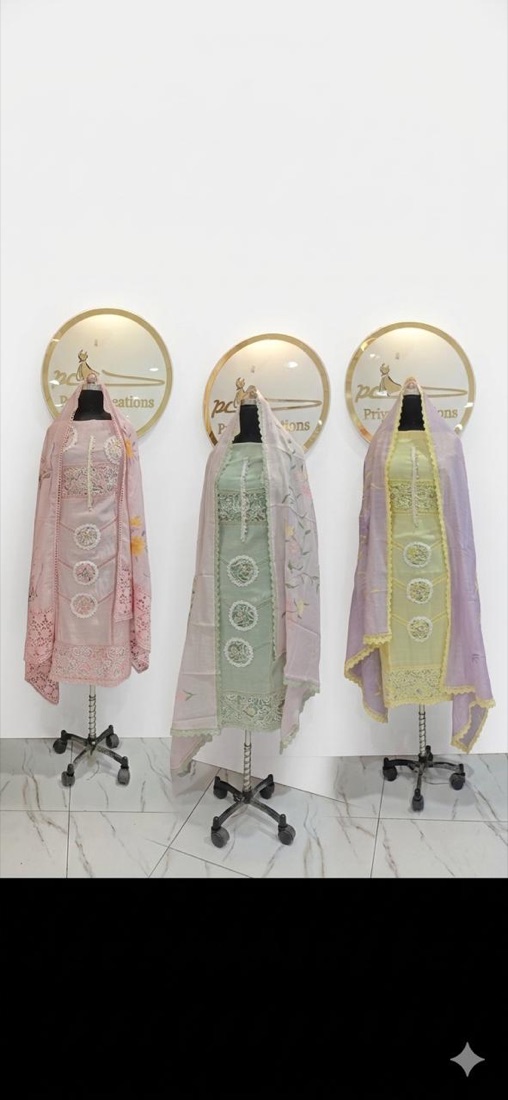 Baby Pink Chanderi Appliqué Suit