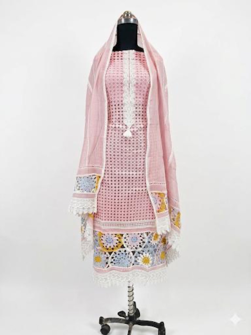 Light Pink Schiffli Suit