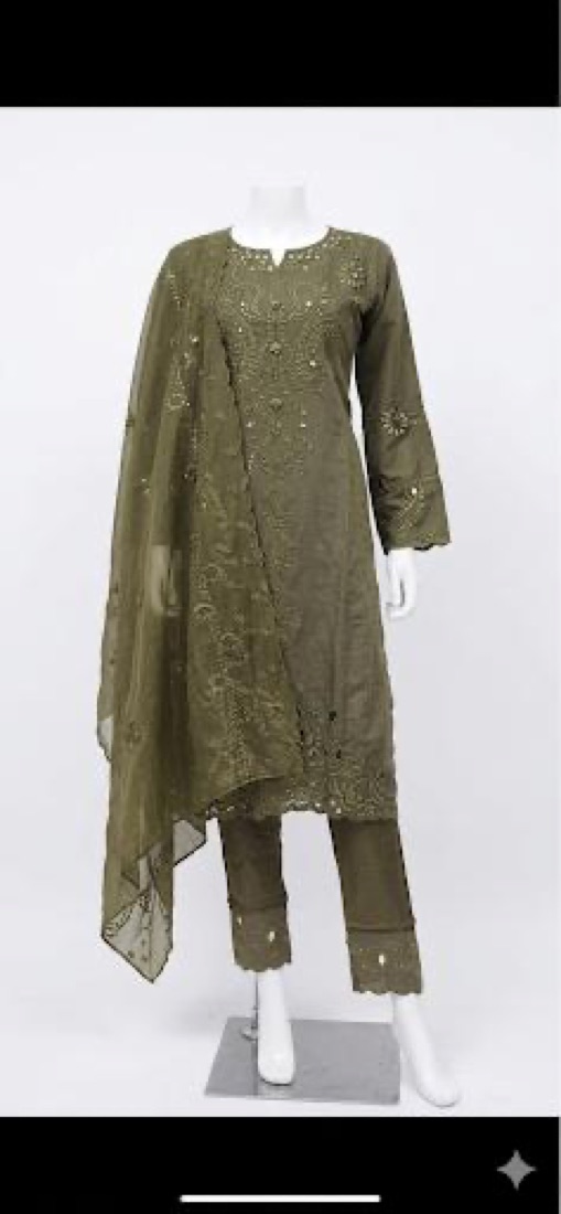 Olive Green Tone-on-Tone Suit